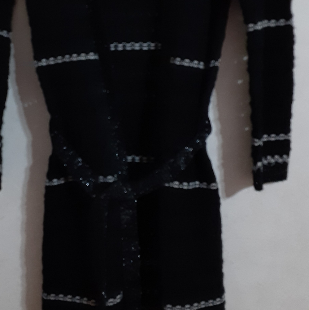 SZ M TRU SELF SPARKLY TIE-FRONT CARDIGAN - Picture 2 of 6